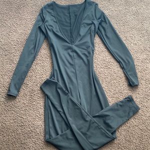 Sexy v-neck black jumpsuit